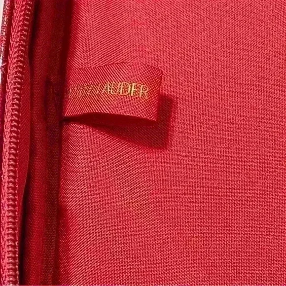Estee Lauder Red Brick Beauty Makeup Travel Bag Cosmetic Case Purse Tote 13.5" - Picture 6 of 8